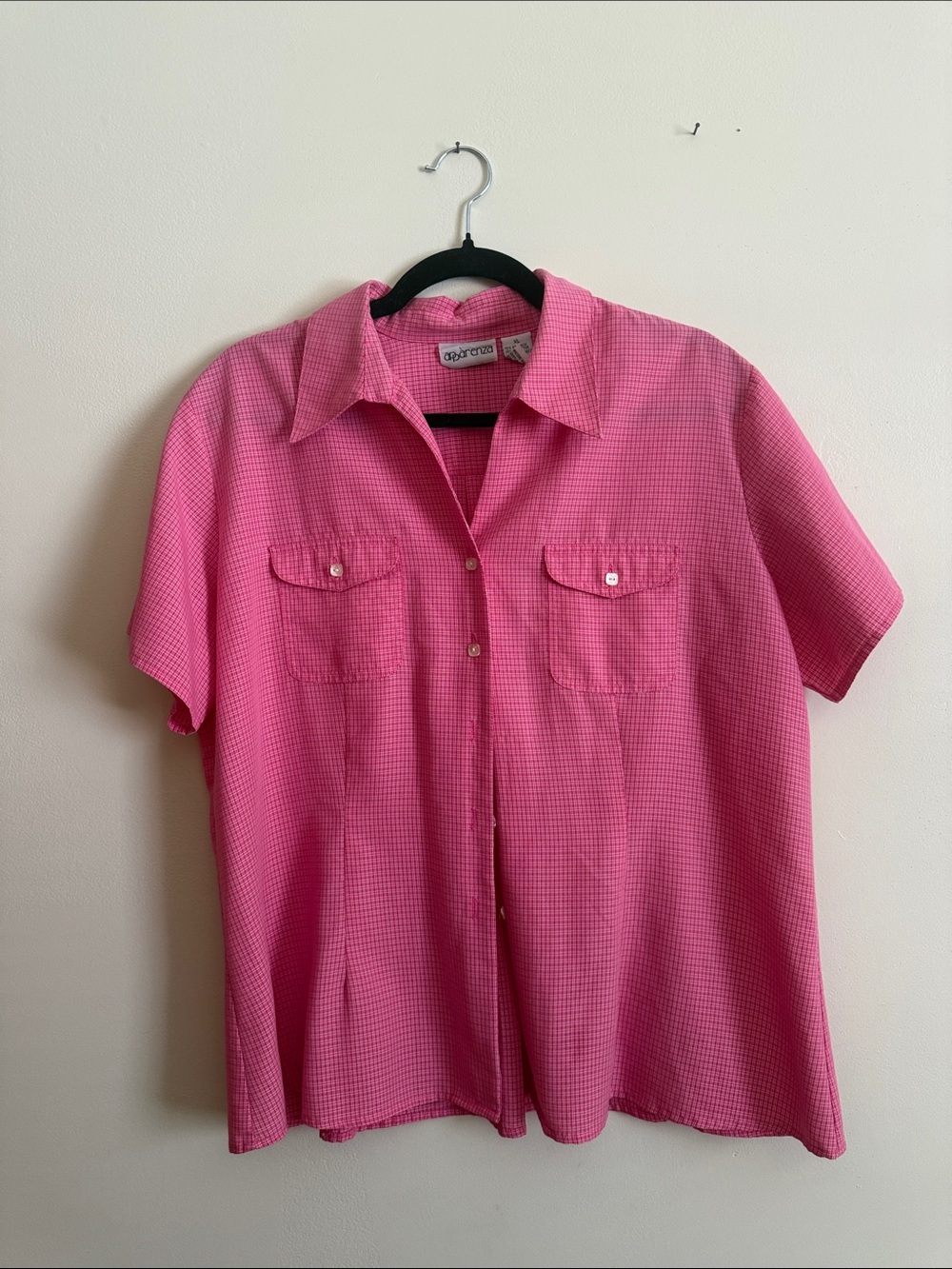 Y2K Pink Short Sleeve Button-Up Shirt